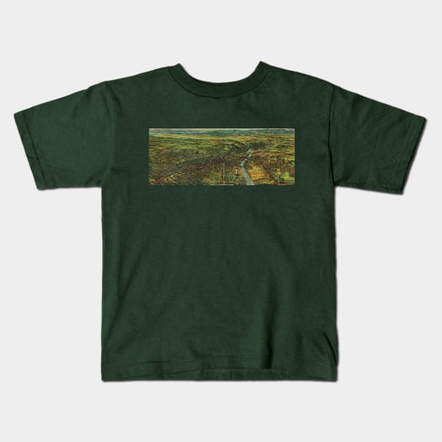 Vintage Map of Los Angeles, California and Santa Ana River Kids T-Shirt by MasterpieceCafe